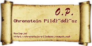 Ohrenstein Piládész névjegykártya